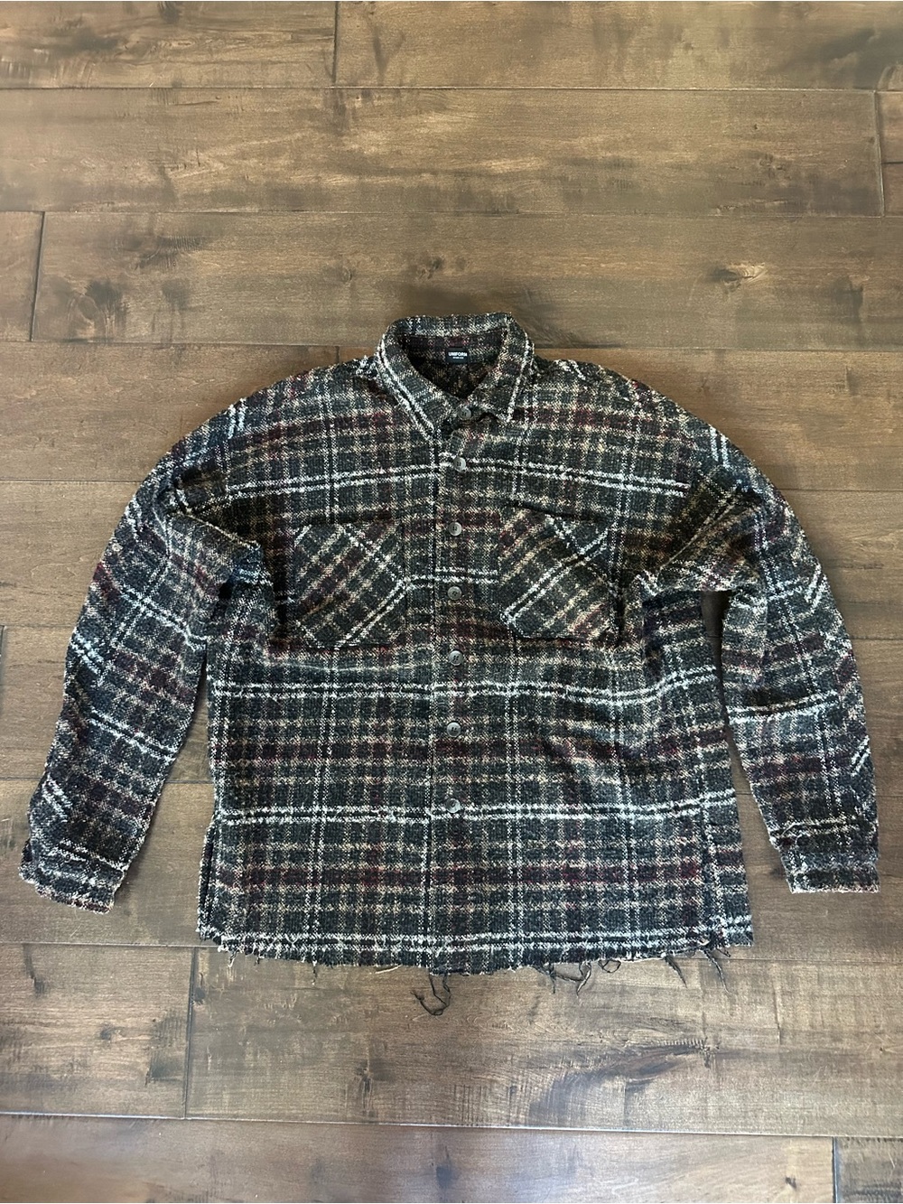 Men's Plaid Button-Up Shacket Jacket